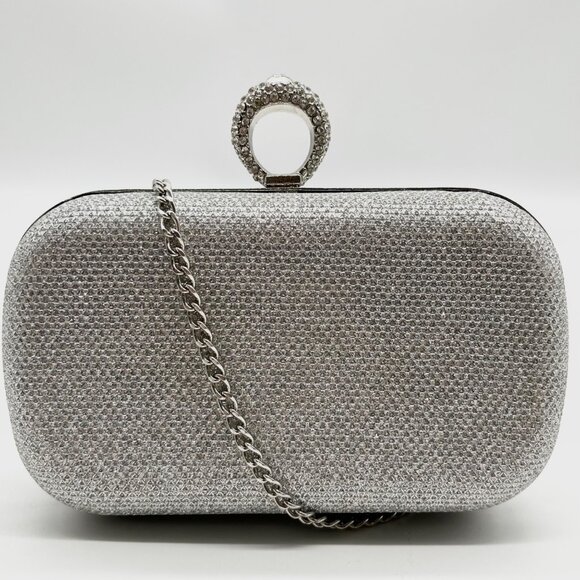 Expressions New York Silver Rhinestone Clutch - Picture 2 of 10